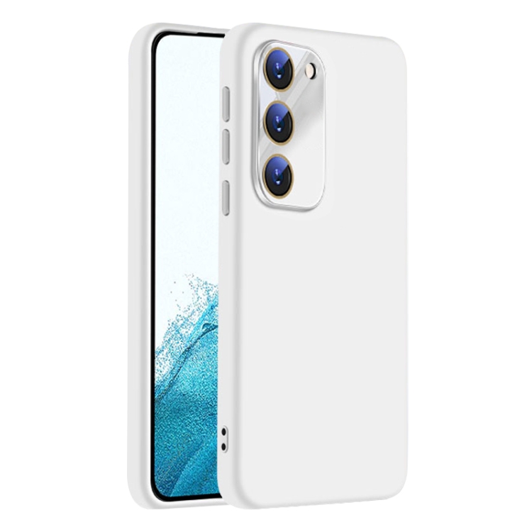

For Samsung Galaxy S22 5G Nano Lens Cover Liquid Silicone Phone Case(White)
