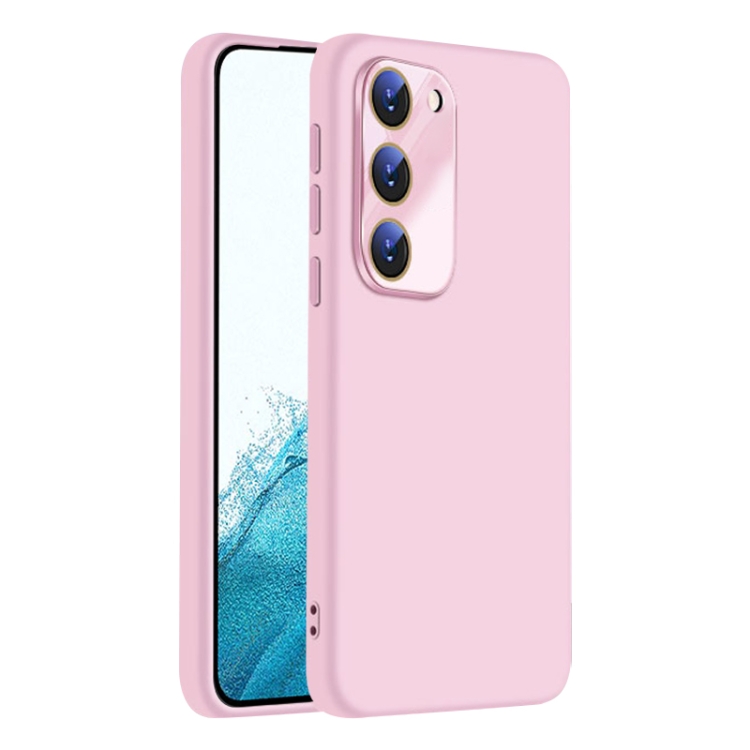 

For Samsung Galaxy S22 5G Nano Lens Cover Liquid Silicone Phone Case(Pink)