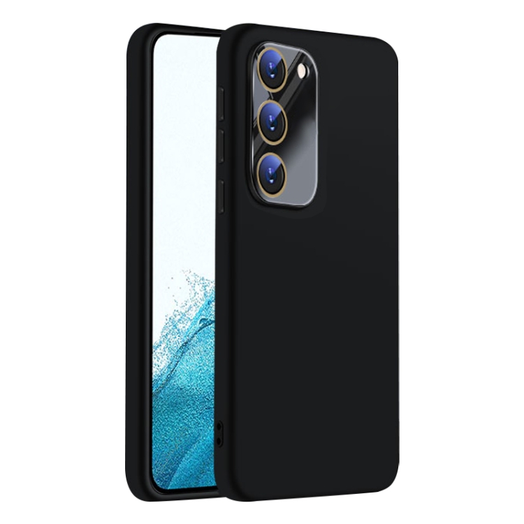 

For Samsung Galaxy S22+ 5G Nano Lens Cover Liquid Silicone Phone Case(Black)