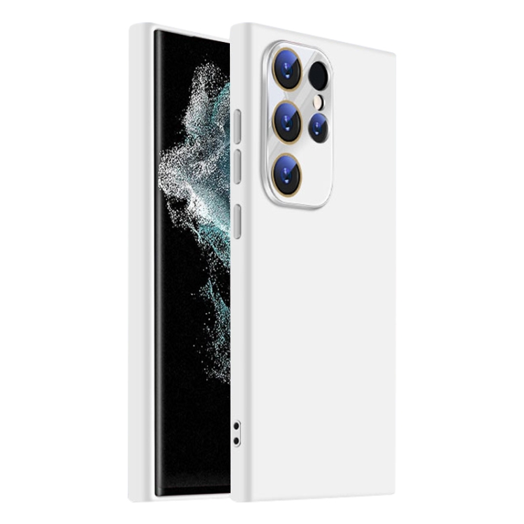 

For Samsung Galaxy S22 Ultra 5G Nano Lens Cover Liquid Silicone Phone Case(White)