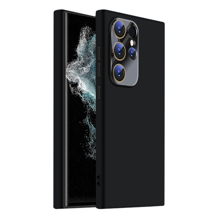 

For Samsung Galaxy S22 Ultra 5G Nano Lens Cover Liquid Silicone Phone Case(Black)