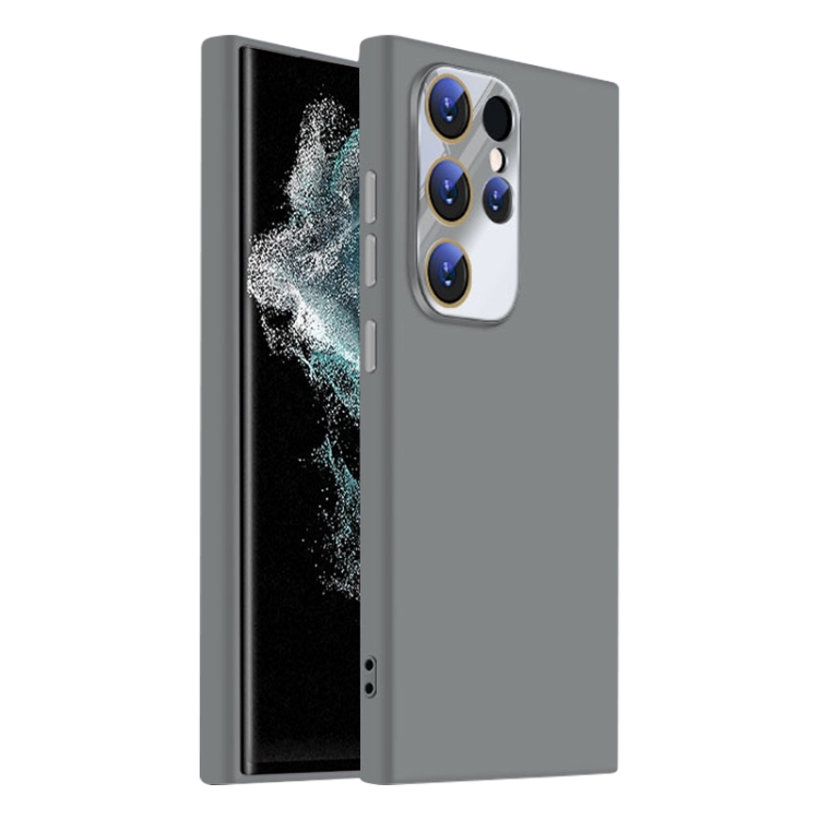 

For Samsung Galaxy S22 Ultra 5G Nano Lens Cover Liquid Silicone Phone Case(Titanium Gray)