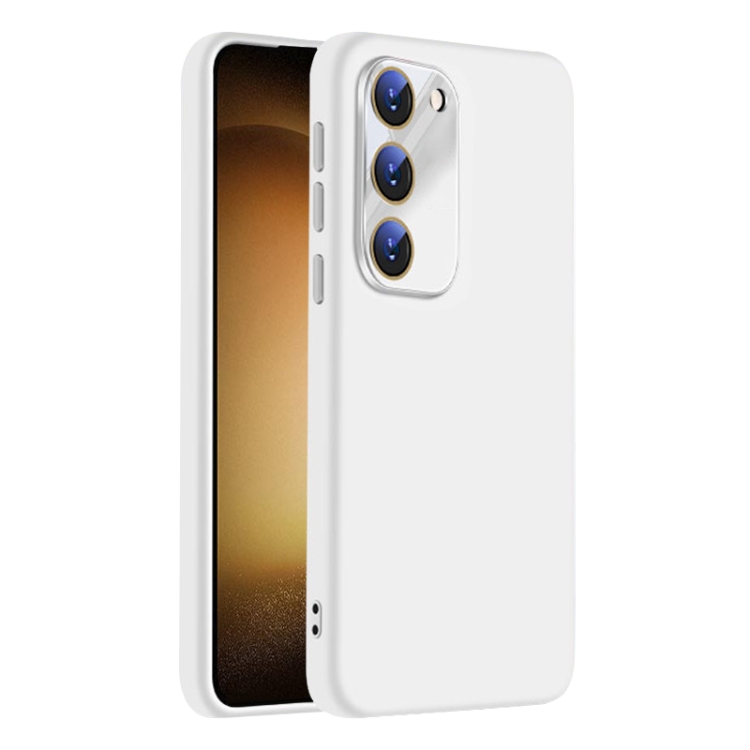 

For Samsung Galaxy S23 5G Nano Lens Cover Liquid Silicone Phone Case(White)