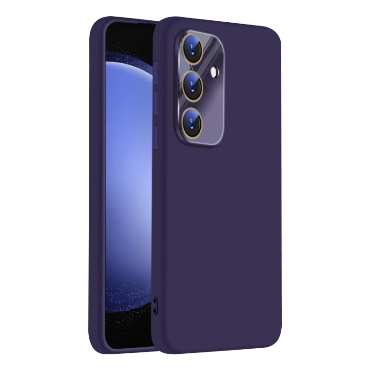 

For Samsung Galaxy S23 FE 5G Nano Lens Cover Liquid Silicone Phone Case(Dark Purple)