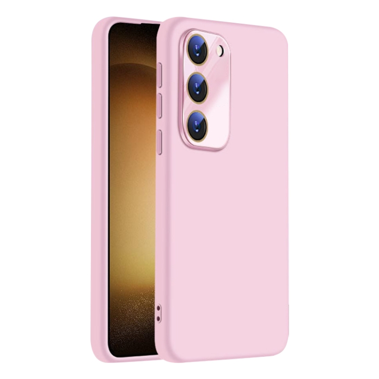 

For Samsung Galaxy S23+ 5G Nano Lens Cover Liquid Silicone Phone Case(Pink)