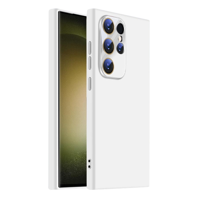 

For Samsung Galaxy S23 Ultra 5G Nano Lens Cover Liquid Silicone Phone Case(White)