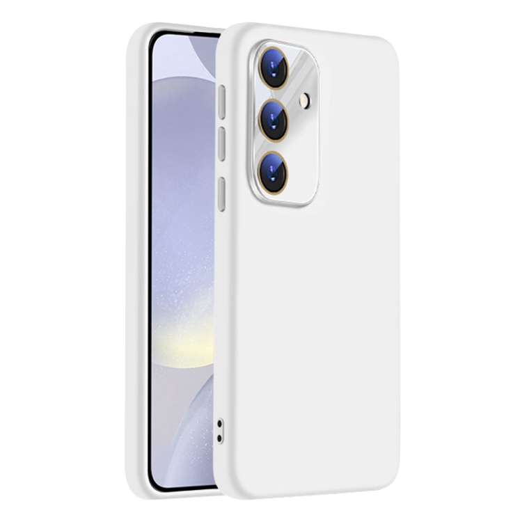 

For Samsung Galaxy S24 5G Nano Lens Cover Liquid Silicone Phone Case(White)
