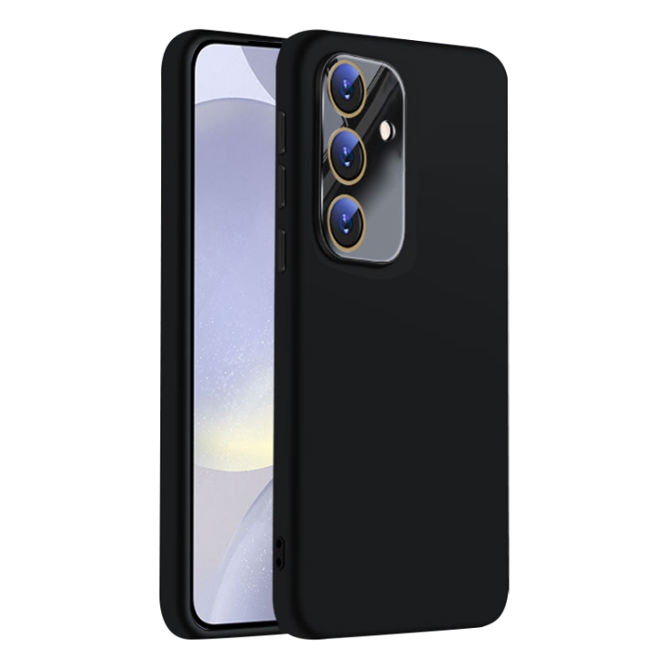 

For Samsung Galaxy S24 5G Nano Lens Cover Liquid Silicone Phone Case(Black)