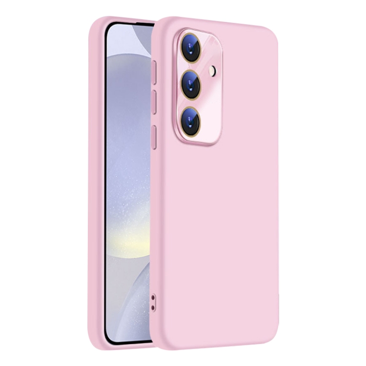 

For Samsung Galaxy S24+ 5G Nano Lens Cover Liquid Silicone Phone Case(Pink)