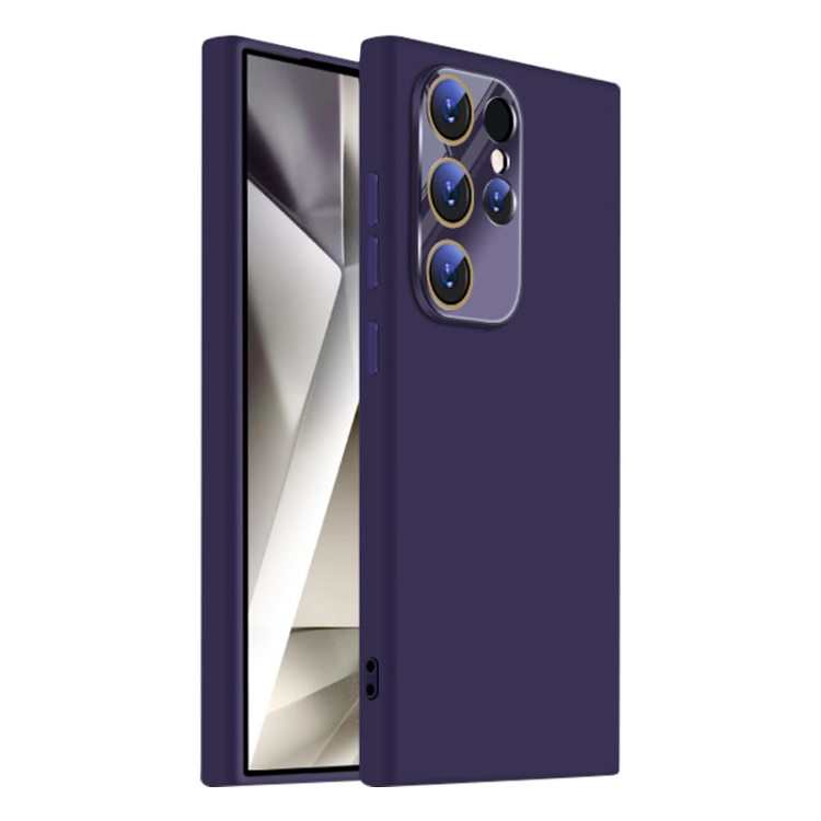 

For Samsung Galaxy S24 Ultra 5G Nano Lens Cover Liquid Silicone Phone Case(Dark Purple)