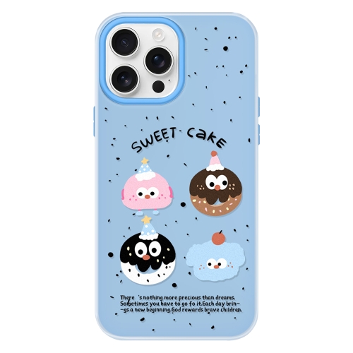 

For iPhone 16 Pro Skin Feeling Jelly TPU Hybrid PC Phone Case(Little Monster Blue)