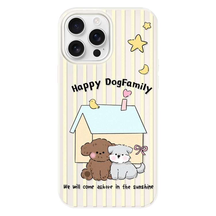 

For iPhone 16 Pro Skin Feeling Jelly TPU Hybrid PC Phone Case(Dog White)