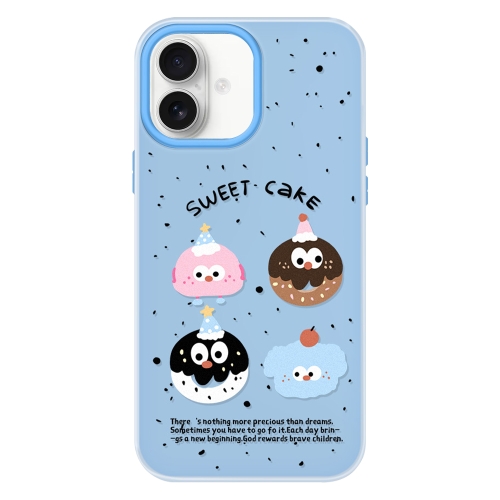 

For iPhone 16 Plus Skin Feeling Jelly TPU Hybrid PC Phone Case(Little Monster Blue)