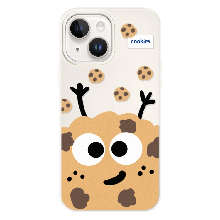 

For iPhone 15 Plus Skin Feeling Jelly TPU Hybrid PC Phone Case(Cookie White)