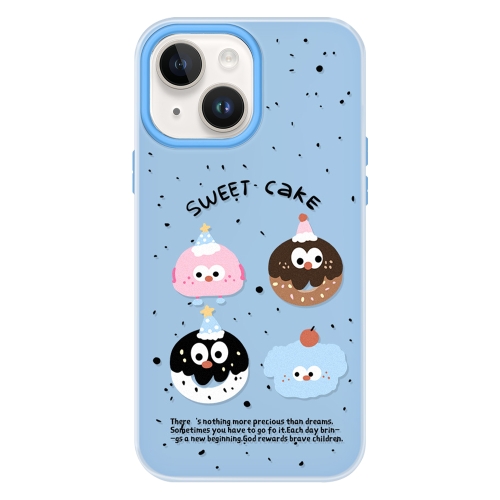 

For iPhone 14 Skin Feeling Jelly TPU Hybrid PC Phone Case(Little Monster Blue)