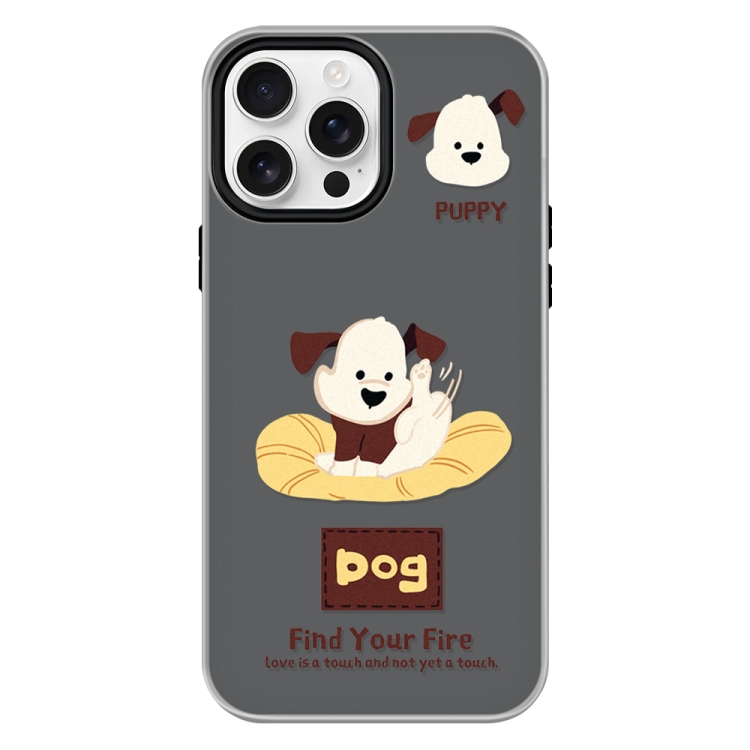 

For iPhone 13 Pro Max Skin Feeling Jelly TPU Hybrid PC Phone Case(Enthusiastic Puppy Black)