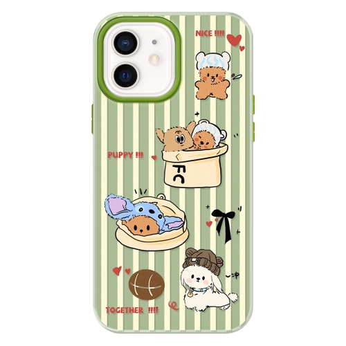 

For iPhone 12 Skin Feeling Jelly TPU Hybrid PC Phone Case(Doghouse Green)