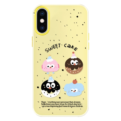 

For iPhone XS Max Skin Feeling Jelly TPU Hybrid PC Phone Case(Little Monster Yellow)