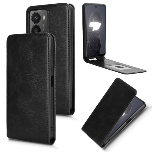 

For HMD Fusion 5G Magnetic Vertical Flip Leather Phone Case(Black)