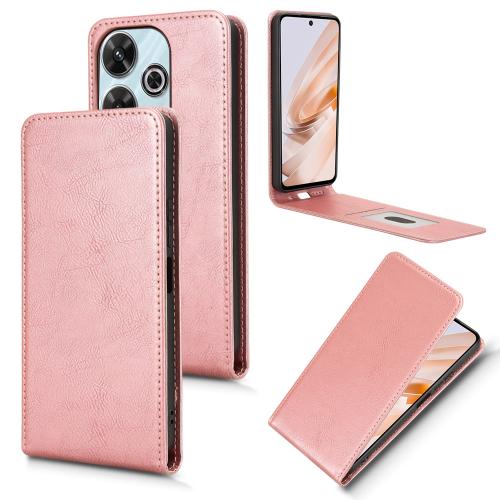 

For Redmi 13 4G / Note 13R 5G Magnetic Vertical Flip Leather Phone Case(Rose Gold)