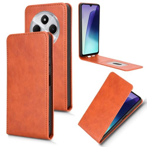 

For Redmi 14C 4G / 14R 5G Magnetic Vertical Flip Leather Phone Case(Brown)