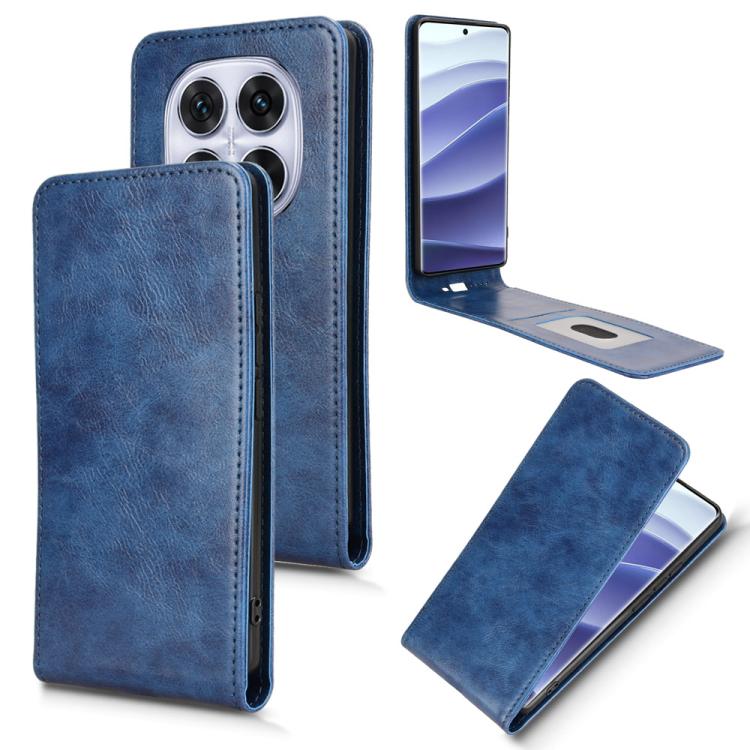

For Redmi Note 14 Pro 5G / Note 14 Pro+ Magnetic Vertical Flip Leather Phone Case(Blue)