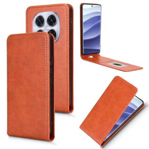 

For Redmi Note 14 Pro 5G / Note 14 Pro+ Magnetic Vertical Flip Leather Phone Case(Brown)