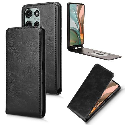 

For Motorola Moto G75 5G Magnetic Vertical Flip Leather Phone Case(Black)