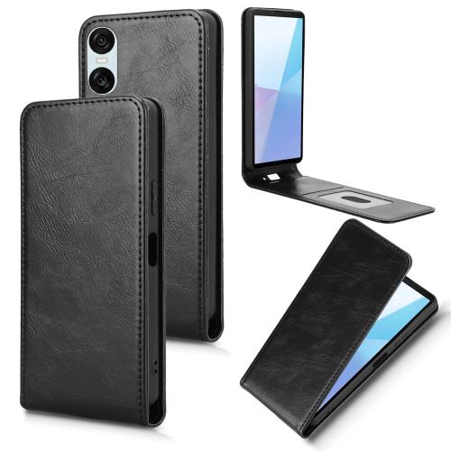 

For Sony Xperia 10 VI Magnetic Vertical Flip Leather Phone Case(Black)