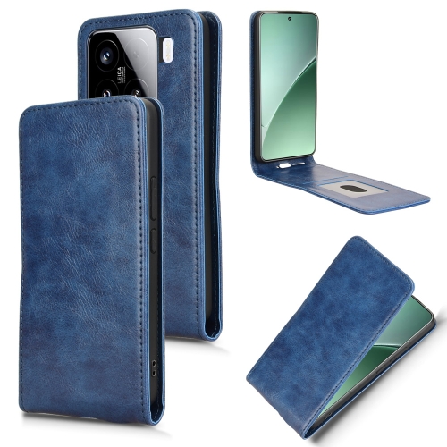 

For Xiaomi 15 Magnetic Vertical Flip Leather Phone Case(Blue)