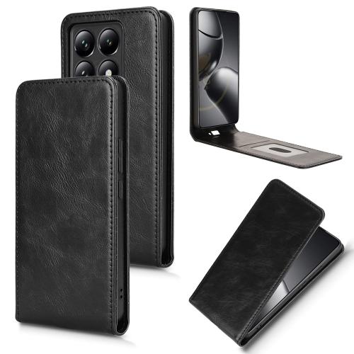 

For Xiaomi 14T Magnetic Vertical Flip Leather Phone Case(Black)