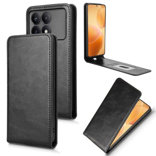 

For Xiaomi Poco F6 Pro / Redmi K70 / K70 Pro Magnetic Vertical Flip Leather Phone Case(Black)