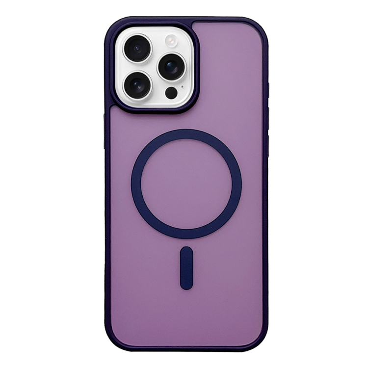 

For iPhone 16 Pro Max Frosted Skin Feel MagSafe Phone Case(Dark Purple)