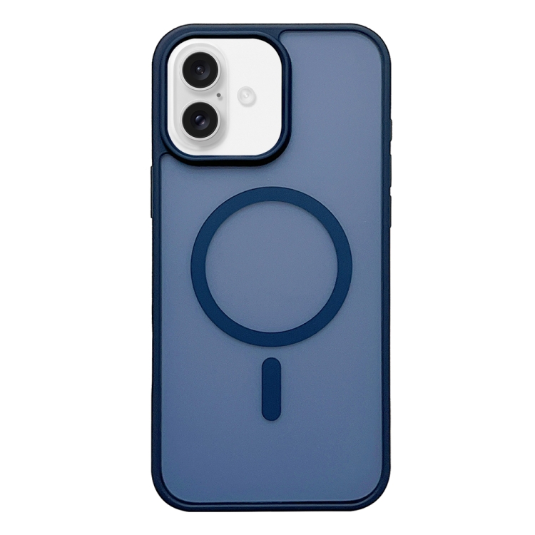 

For iPhone 16 Plus Frosted Skin Feel MagSafe Phone Case(Dark Blue)