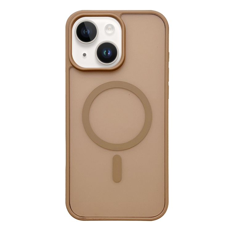 

For iPhone 15 Plus Frosted Skin Feel MagSafe Phone Case(Desert Gold)