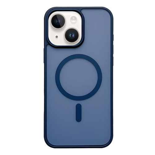 

For iPhone 15 Plus Frosted Skin Feel MagSafe Phone Case(Dark Blue)