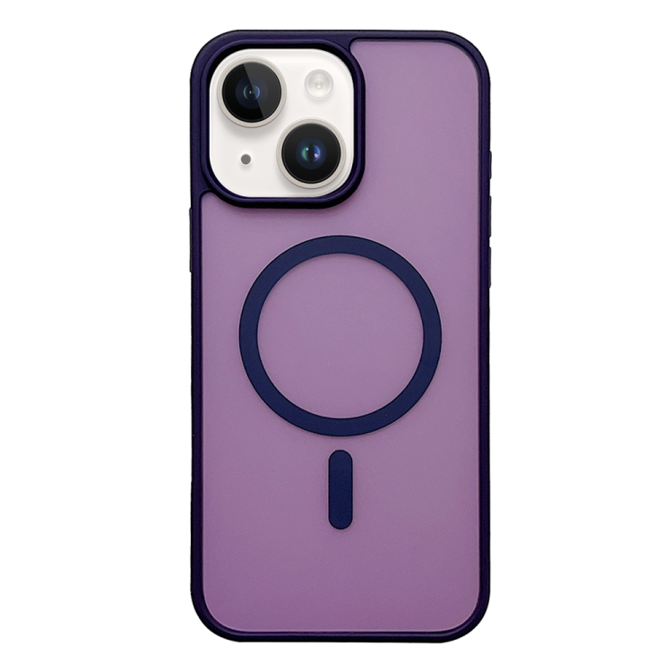 

For iPhone 14 Frosted Skin Feel MagSafe Phone Case(Dark Purple)