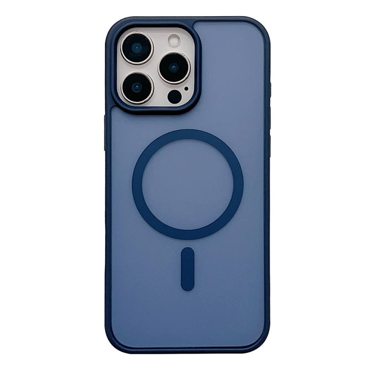 

For iPhone 14 Pro Frosted Skin Feel MagSafe Phone Case(Dark Blue)