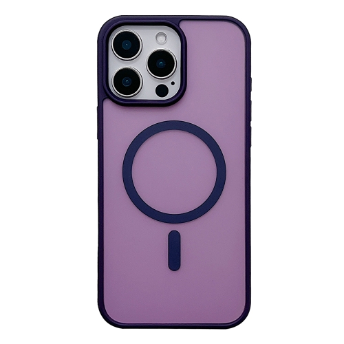 

For iPhone 14 Pro Max Frosted Skin Feel MagSafe Phone Case(Dark Purple)