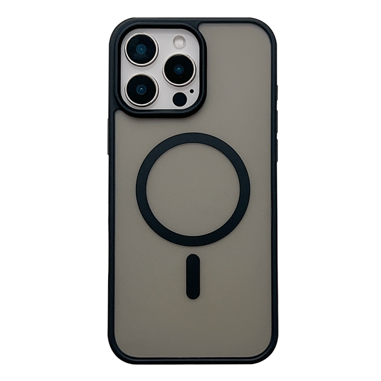 

For iPhone 14 Pro Max Frosted Skin Feel MagSafe Phone Case(Black)