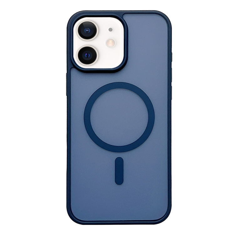 

For iPhone 12 Frosted Skin Feel MagSafe Phone Case(Dark Blue)