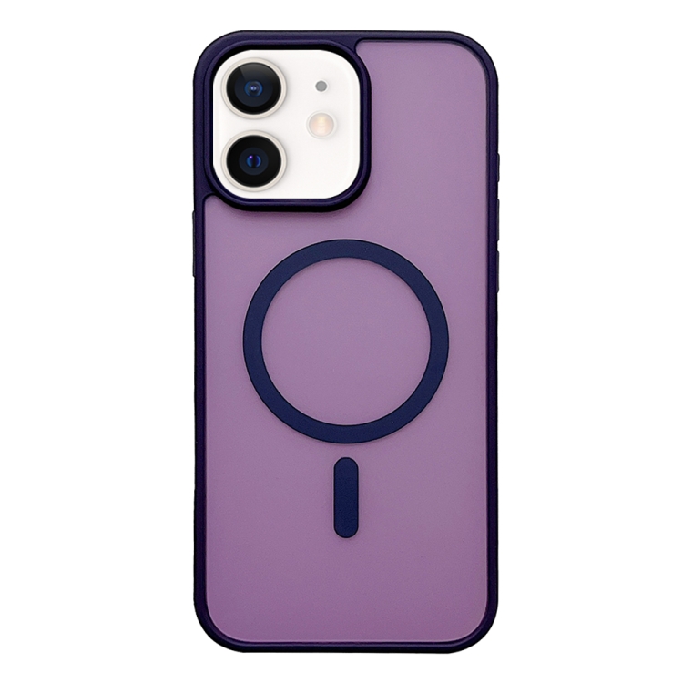 

For iPhone 12 Frosted Skin Feel MagSafe Phone Case(Dark Purple)