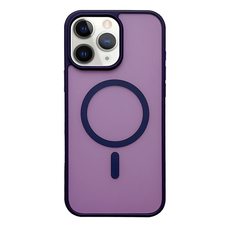

For iPhone 11 Pro Max Frosted Skin Feel MagSafe Phone Case(Dark Purple)