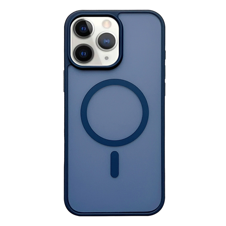 

For iPhone 11 Pro Frosted Skin Feel MagSafe Phone Case(Dark Blue)