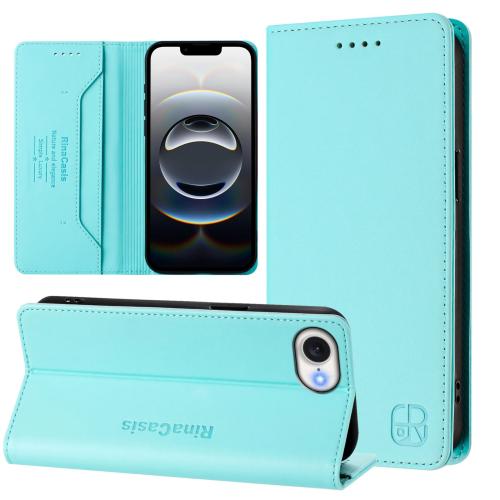 

For iPhone SE 2024 RC01 Dual-Folded Magnetic Suction RFID Leather Phone Case(Mint Green)