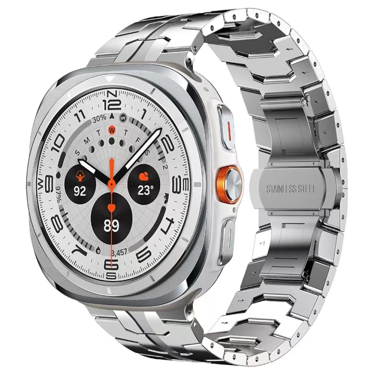 

For Samsung Galaxy Watch Ultra 47mm / Ultra 2025 Butterfly Buckle Titanium Alloy Watch Band(Silver)