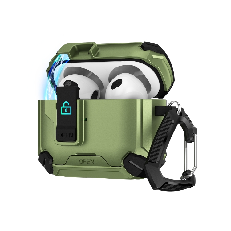 

For AirPods Pro Two Color MagSafe Magnetic Holder Earphone Case(Black Army Green)