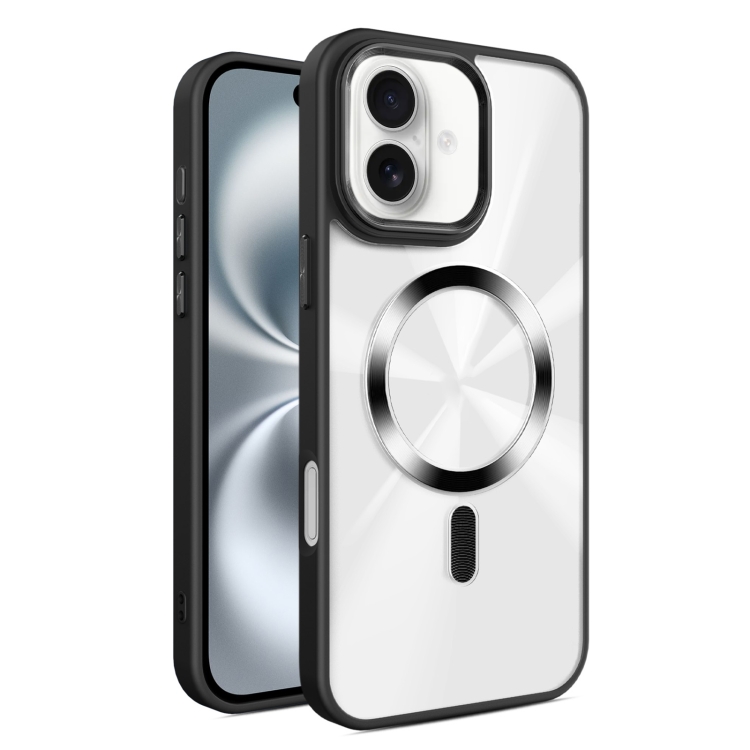 

For iPhone 16 Glaring CD Texture MagSafe Phone Case(Black)