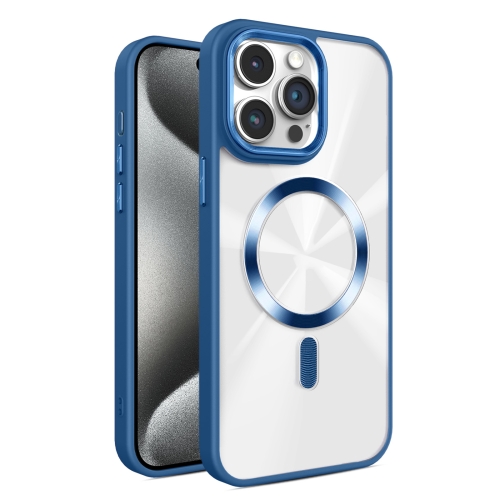 

For iPhone 15 Pro Glaring CD Texture MagSafe Phone Case(Royal Blue)