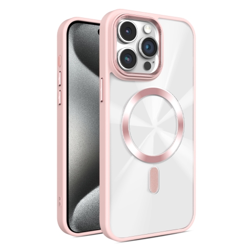 

For iPhone 15 Pro Glaring CD Texture MagSafe Phone Case(Pink)